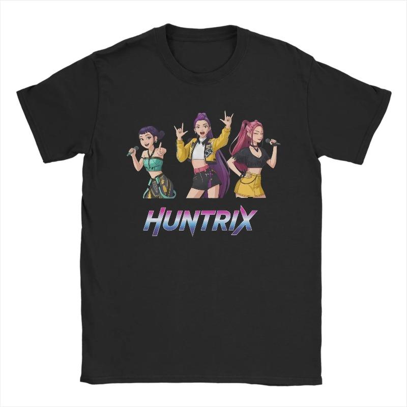 Хлопковые Топы Kpop Huntrix Girls Rumi Zoey Mira Kpop Demon Hunters Футболки Мужская Мода Принт Футболка Винтажная Одежда