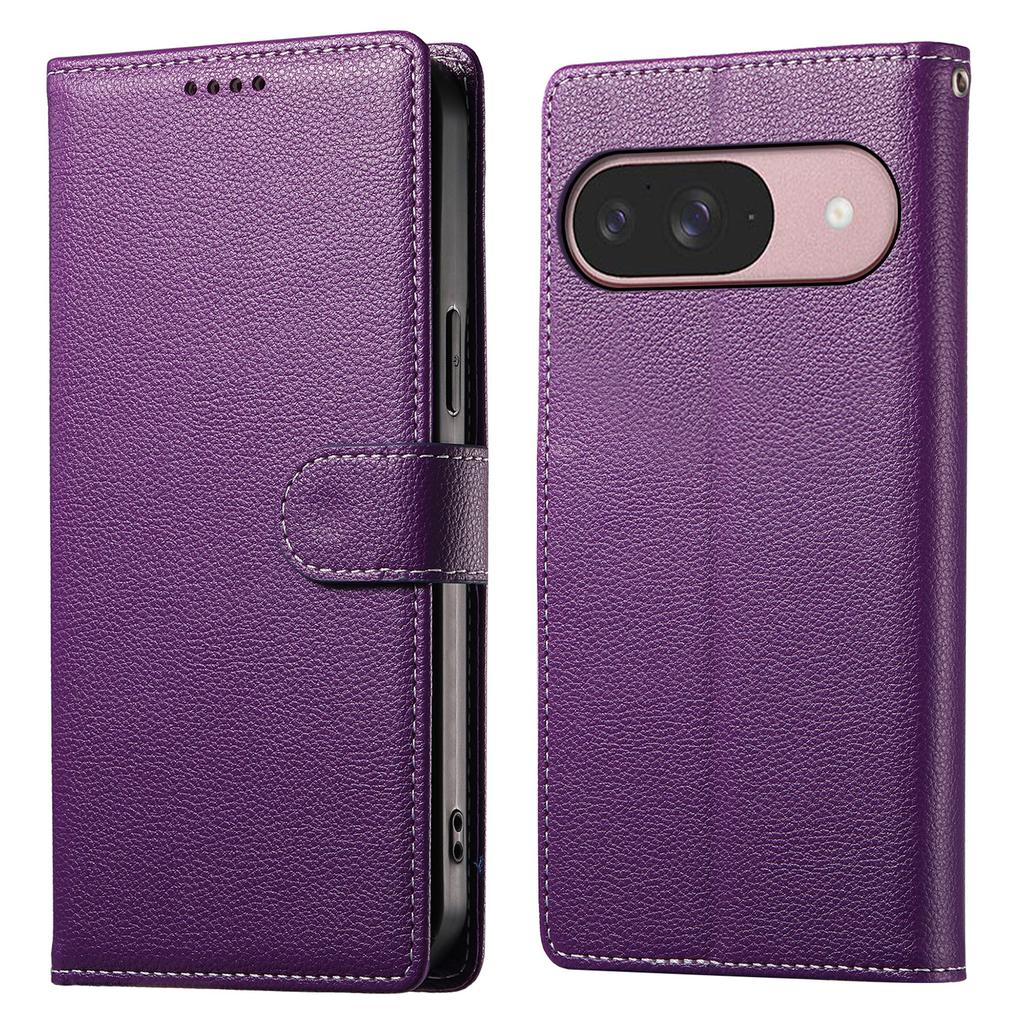 For Google Pixel 9/Pixel 9 Pro Case Litchi Texture Leather Wallet Phone Cover Magnetic Snap