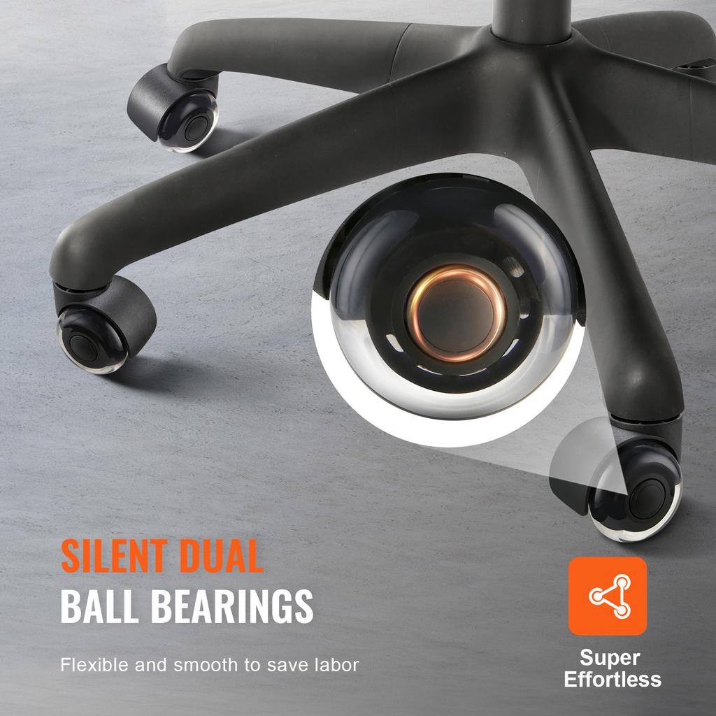 SucceBuy 2/3 Inch Set of 5 Office Chair Wheels Replacement Computer Gaming Desk Universal Caster for Hardwood Floors and Carpet