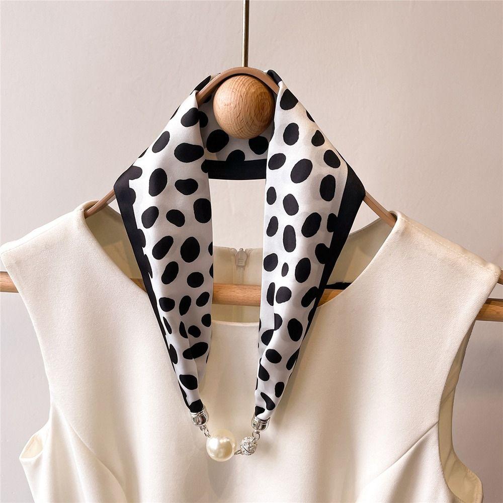Neck Guard Bib Wraps Wrist Strap Satin False Collar Print Scarves Silk Scarf Cross Neckerchief