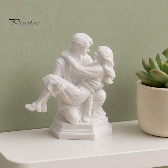 Скульптура Принцессы и Мужчины, 3D-печатная скульптура пары, Фигурка коленопреклоненного, несущего, Романтическое искусство, Декор для стола из смолы, Уникальный подарок на день рождения для мужчин