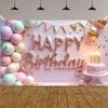 Happy Birthday Banner - Luxurious Pink Colorful Background - Multi Functional Decoration for Indoor and Outdoor Celebrat