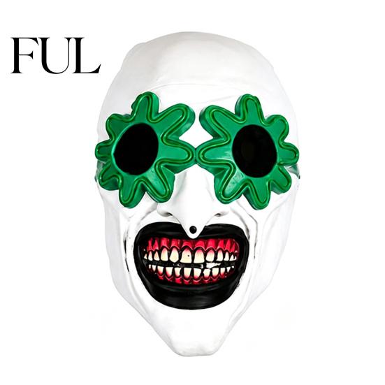 Detailed Latex Costume Masque Halloween LED Clown for Adults, Light Up Scary Horror Eye Catching Photo Effect Full Face Costume, Cosplay Party