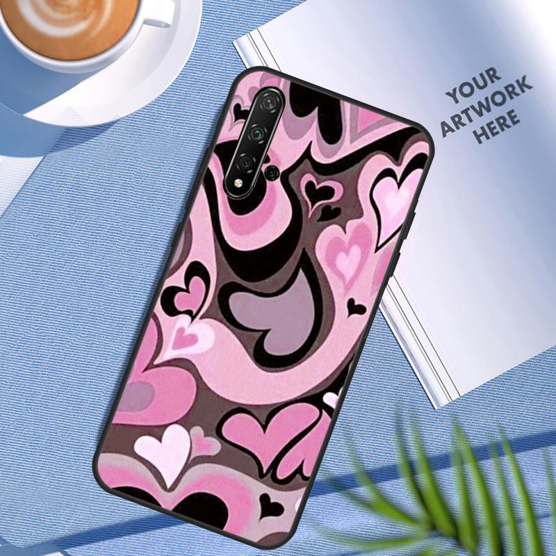 Purple Heart Swirl Aesthetic For Huawei Nova 3i 7i 8i 11 12i 10 9 SE Y60 Y61 Y70 Y72 Y73 Y90 Y91 P20 P30 Pro P40 Lite Case