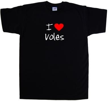 I Love Heart Voles T-Shirt
