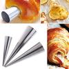 12Pcs Conical Tubes Croissants Cone Horn Spiral Steel Roll Cream Bread Molds