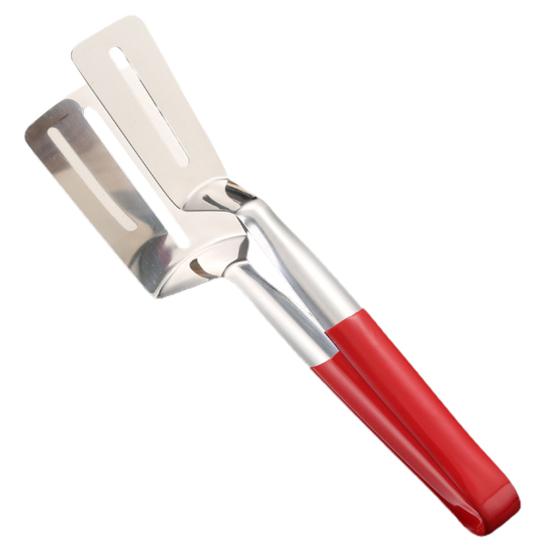 Зажим для еды из нержавеющей стали с прорезями, противоожоговая, противоскользящая резиновая ручка, многофункциональный стейк, мясо, рыба, жарка барбекю, сервировочный зажим, щипцы, лопаточка