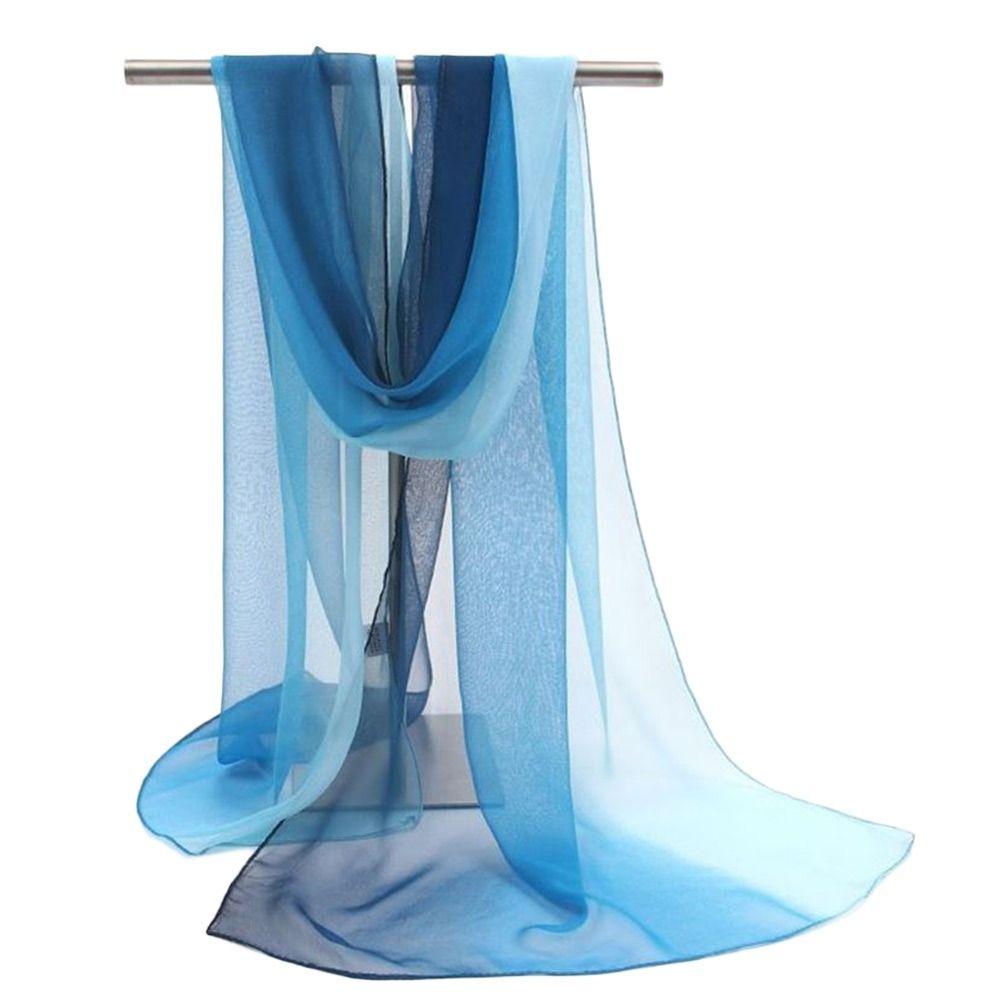 Sun Protection Shawls Gradient Solid Color Pashmina Summer Wrap Hijab  Women