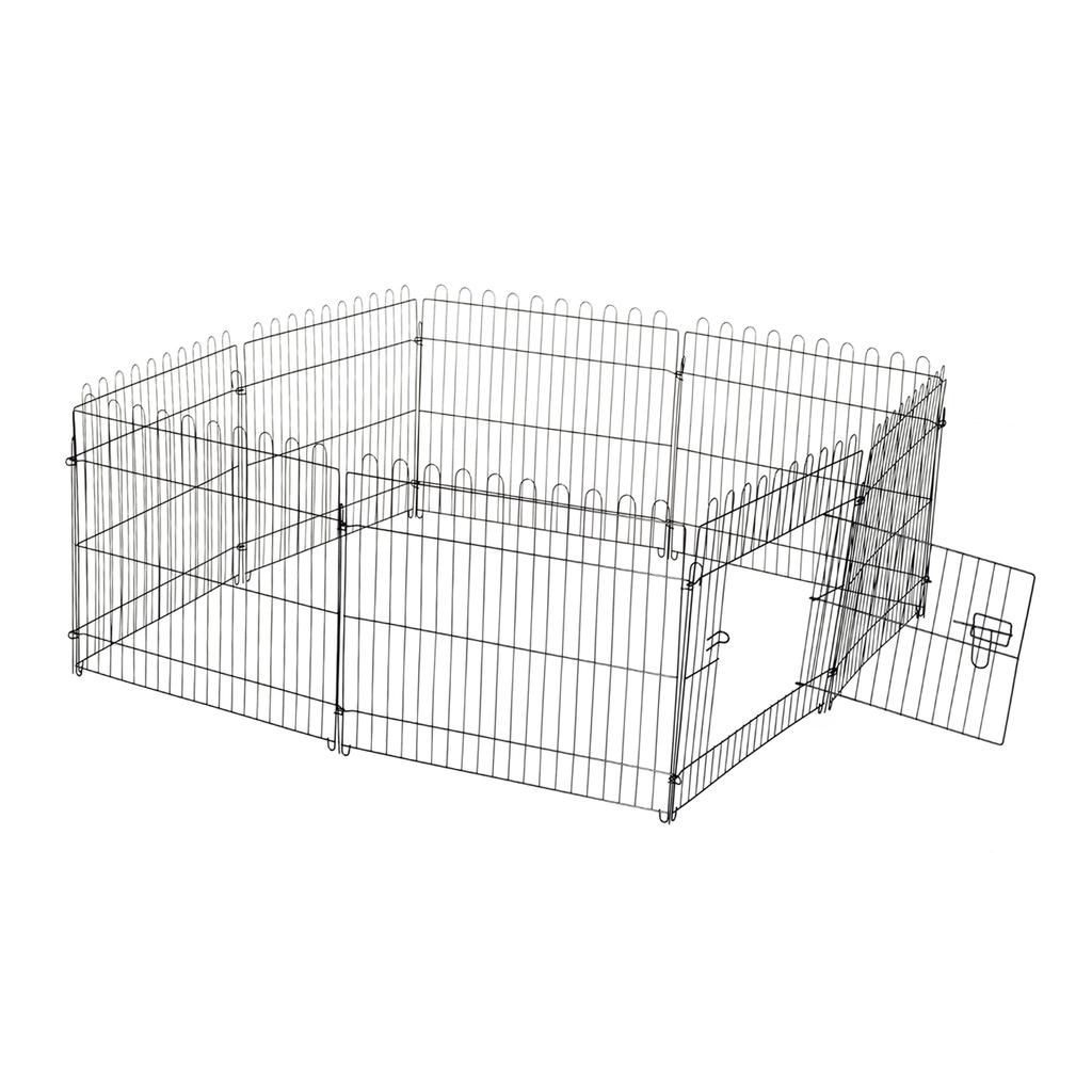 Puppy Playpen 8-Piece Puppy Enclosure with 8 Grid Panels Door Protective Tarp Free-Range Enclosure 61cm High Puppy Fence Playpen for Pets Dog Cat