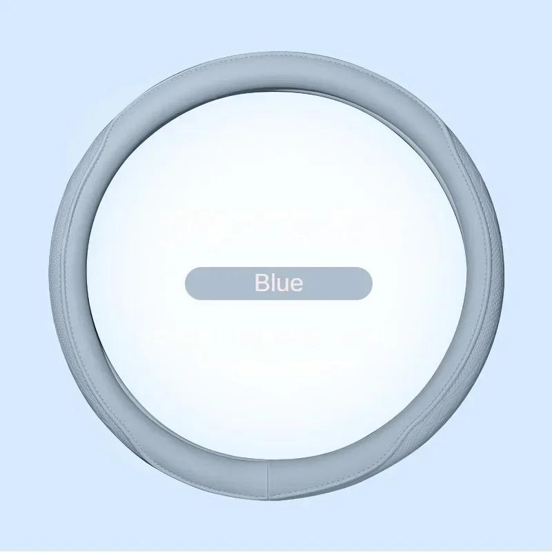 Перфорированная лоскутная оплетка на руль из кожи наппа, нескользящая, дышащая, автомобильный аксессуар для интерьера, универсальная, 15 дюймов (Прибл. 38 см)