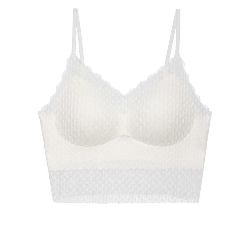 Autumn and Winter Lace Fit Thin Cup Spaghetti Straps No Steel Ring Bra