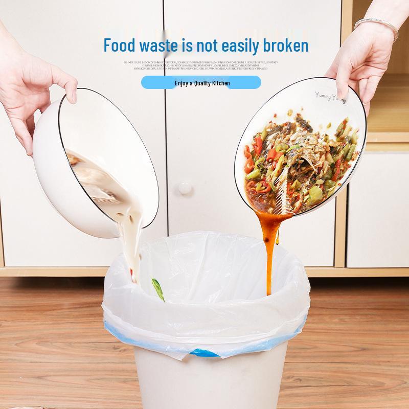 Утолщенные большие мусорные мешки на завязках для кухни и общежития - Одноразовые и портативные с автоматическим закрытием