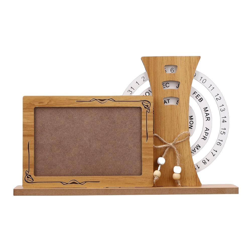 Rotating Display Perpetual Calendar Frame Desk Calendar Display Home Decoration