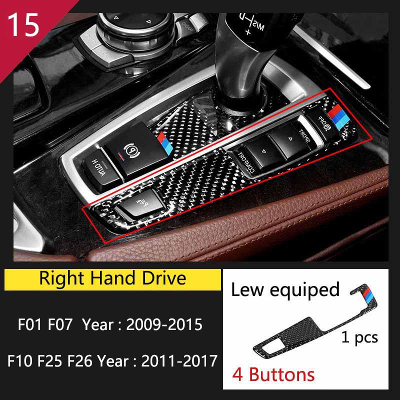 Углеродное волокно для BMW 5 7 серии F01 F10 F07 F25 F26, аксессуары, панель управления механизмом переключения передач, декоративная полоса, накладка, отделка автомобиля