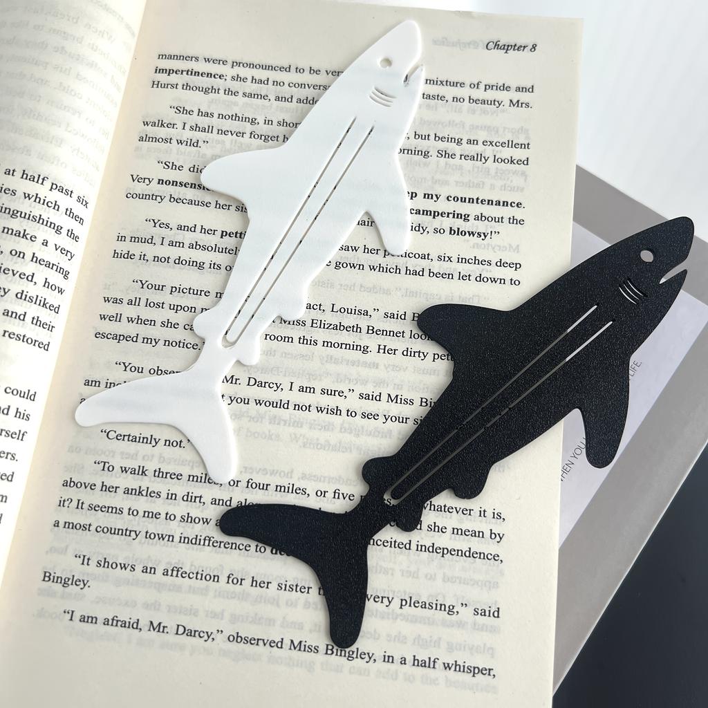 1PCS Acrylic Shark-Shaped Bookmarks Super Cute Creative Paperclip Page s for Reading Stationery School Supplies A3350