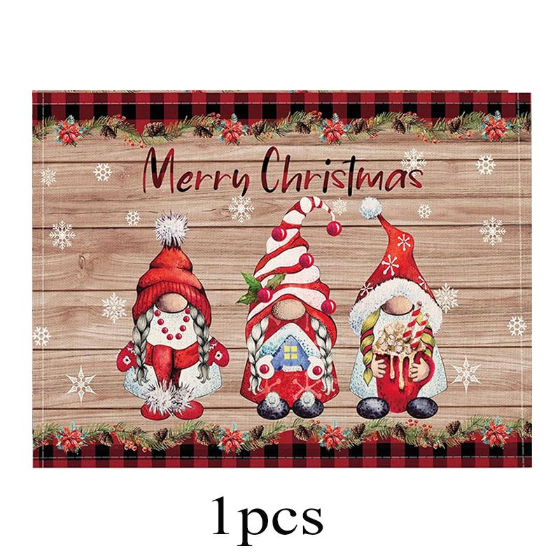 Рождественская елка Буффало Клетка Подставки под тарелки Набор из 5 Рождественские подставки под тарелки Подставки для обеденного стола Кухонный стол Вечеринка Домашнее украшение