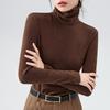 Turtleneck Bottoming Shirt Women's New Women's Clothing Double-sided Abraded T-shirt Warm Inner Temperament Waist Top