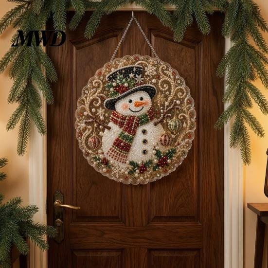 Holiday Gift for Family Christmas Faux Pearl Art Kit, DIY Rhinestone Gem Painting Craft, Santa Tree Living Room Decorations Stocking Elk Pattern
