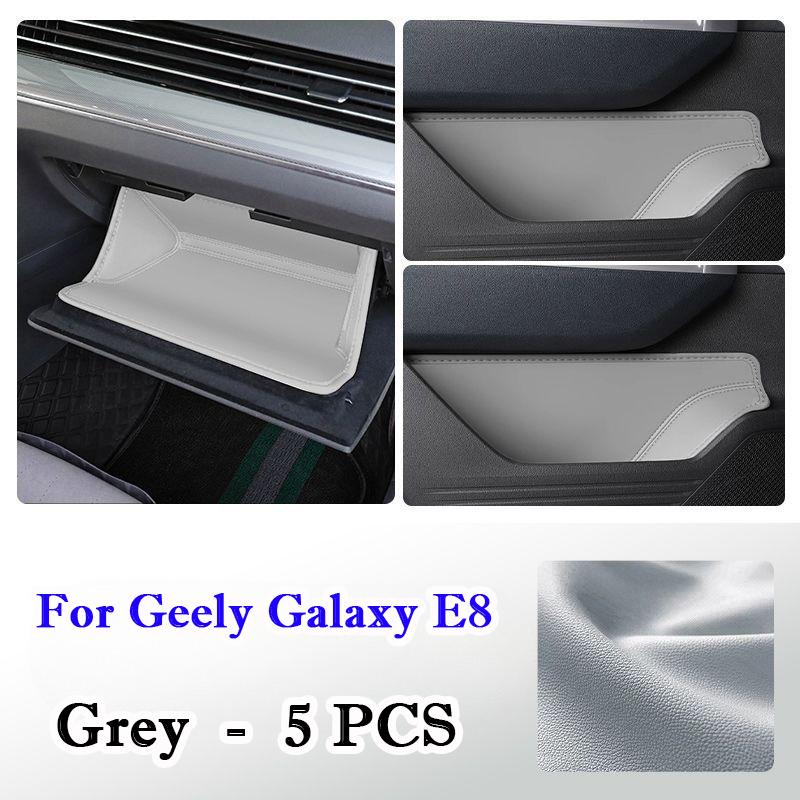 For Geely Galaxy E8 2023 2024 2025 Car Door Groove Mat Leather Glove Box Front Rear Side Car Door Side Storage Box Accessories