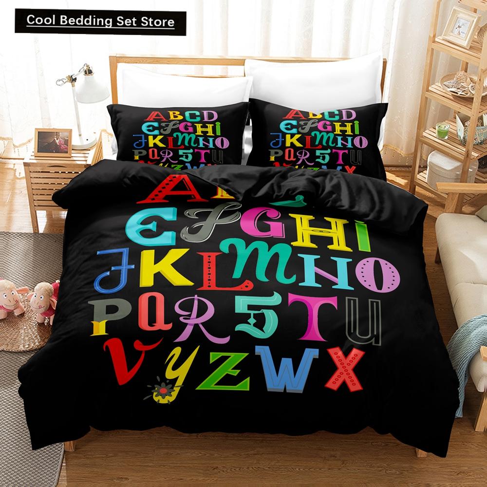 Комплект постельного белья Alphabet Lore Single Twin Full Queen King Size Комплект постельного белья для детей, девочек и мальчиков, комплект постельного белья в стиле аниме