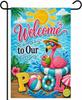 Summer POOL Garden ag 12x18 Inch, amingo Welcome to Our Pool Small Garden ag, Summer amingo Double Sided Burlap Yard kkz