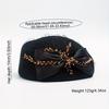 Women's Temperament Mesh Top Hat, Wool Felt Hat, British Retro Hat, Fashionable Bow Beret Hat