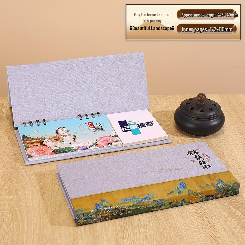 2026 год Лошади: Китайский праздничный настольный календарь - Еженедельник и ежемесячник с местом для заметок