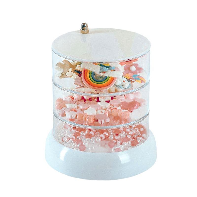 Вращающаяся шкатулка для хранения детских сережек, резинок для волос и заколок