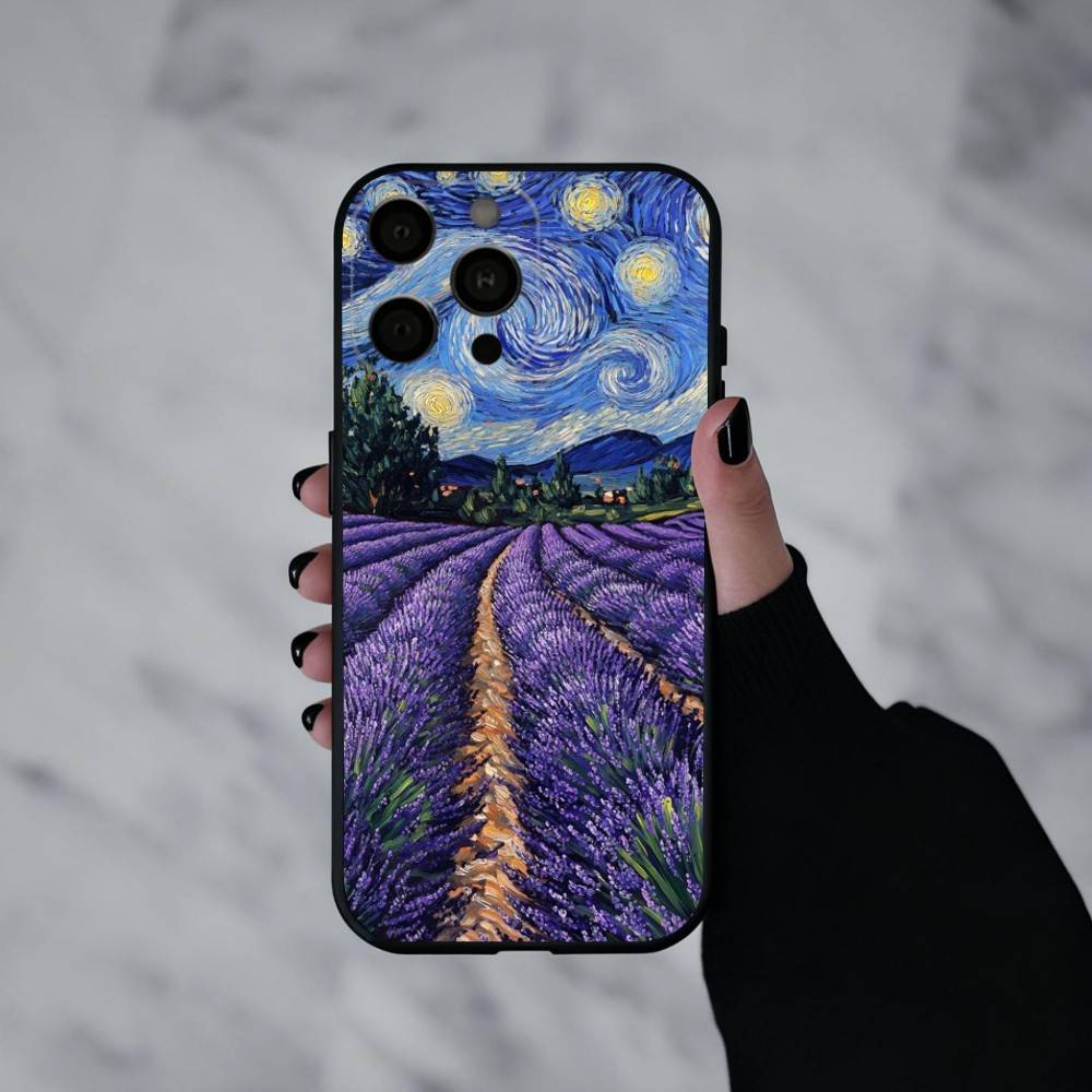 V-Van G-Gogh S-Звездные Подсолнухи Чехол для Телефона Для iPhone 17pro, 16,15,14,13,12,11 X XR Plus,Другие Мягкий Черный Чехол