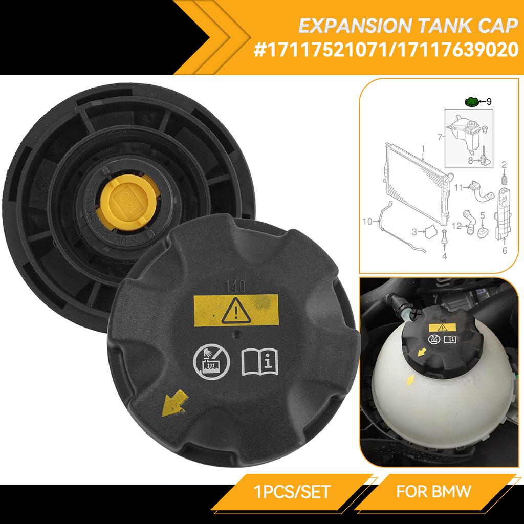 17117639020 Car Radiator Expansion Water Tank Cap Cover For BMW 3 5 7 Series X1 X3 X5 E70 E82 E88 E89 E90 E91 E92 17117521071