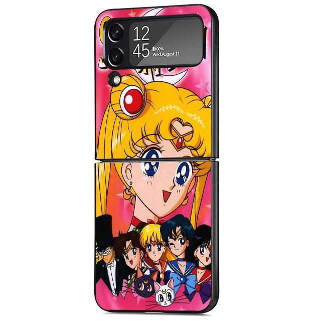 Чехол для Samsung Galaxy ZFlip3 Z Flip 4 ZFlip Z Flip 3 5G ZFlip4 противоударный жесткий ПК Funda Japan Sailors-Cute Moons