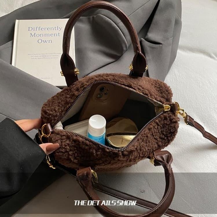 Женская плюшевая сумка через плечо