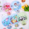 Cartoon Group Fan Round Pocket Fan Mini Portable Fan Folding Fan  for Beach