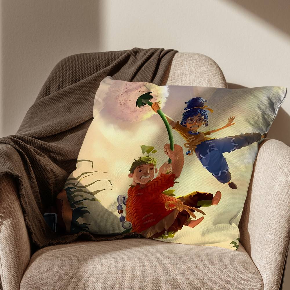 game It Takes Two Pillow Case Square DoubleSided Printing Short Plush Sofa Cushion Cover Bedroom Bedside Pillow
