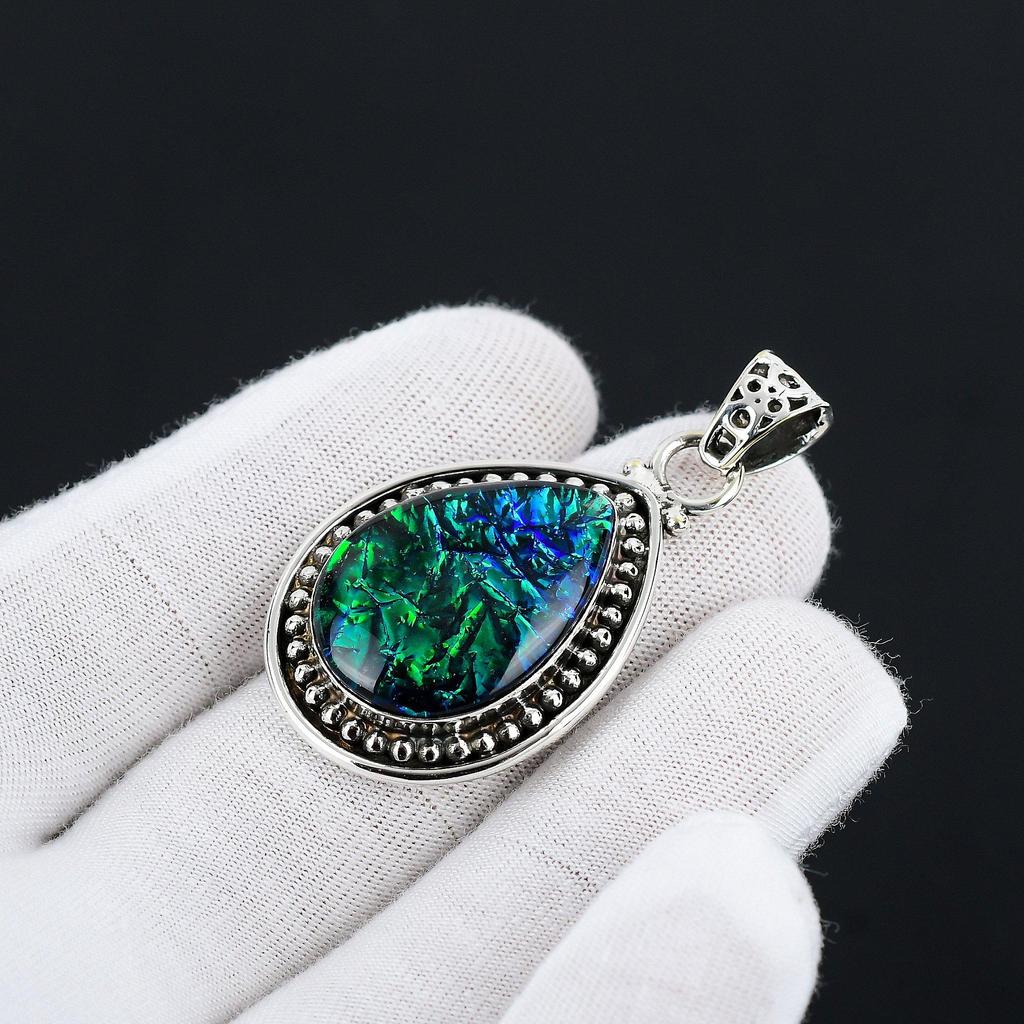 Australian Triplet Opal Gemstone Handmade 925 Sterling Silver Jewelry Pendant Australian Triplet Opal Gemstone Pendant For Gifts
