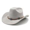 Ethnic Style Suede Western Cowboy Hat Woolen Jazz Top Hat Men And Women'S Ethnic Style Autumn And Winter Felt Hat Big Eaves Hat