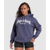 Gymshark Толстовка с капюшоном Strength Department Graphic, утяжеленная, фиолетовая B3c3q Pb7p