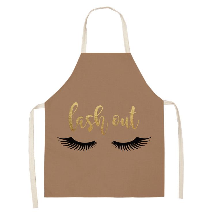 Eyelashe Love Pattern Aprons Home Cooking Kitchen Apron Cook Linen Adult Bibs Waist Baking Barista Aprons Cleaning Tools Tablier