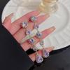 2025 Trendy Purple Crystal Tassel Dangle Earrings for Women with 925 Silver Needle and Unique Design
