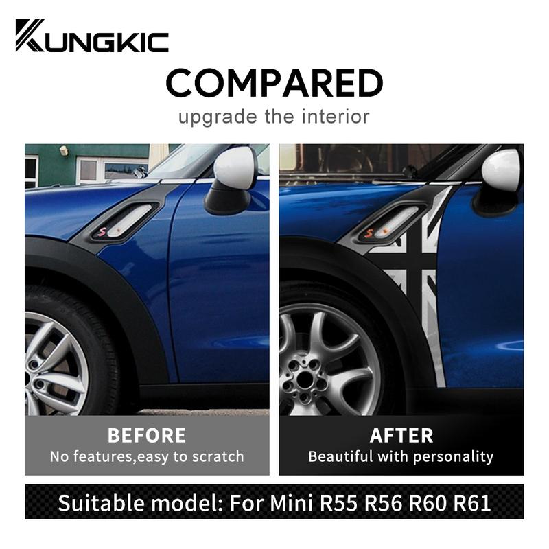 2 шт./комплект для Mini Cooper R55 R56 R61 R60 Countryman Декоративная накладка-жабра на крыло Наклейка Декор Автоаксессуары Автостайлинг
