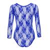Womens Long Sleeve Lace Floral Bodysuit Stretch Ladies Leotard Body Top