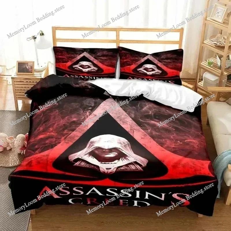 Игровой A-Assassin S Creed Арт Комплект Постельного Белья Геймерский Комплект с Пододеяльником Спальня Взрослых Мальчиков Односпальный Двуспальный King Size Одеяло Пододеяльник