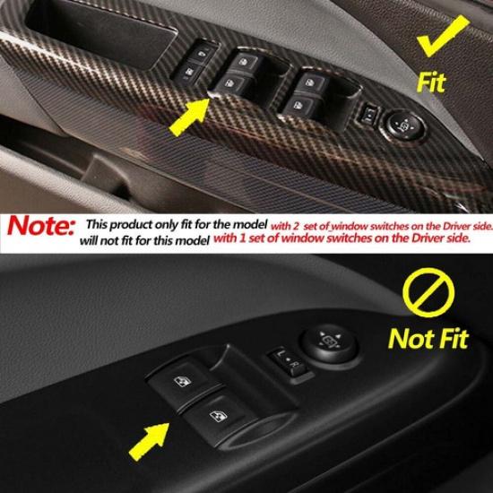 Carbon Fiber Car Window Lock Lift Panel Cover For GMC-CANYON Chevy Colorado 14+