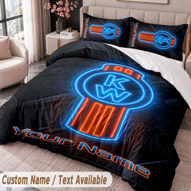 Kenworth Printed Bedding Set Custom Name Text 1 Duvet Cover 2 Pillowcases For Bedroom