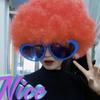 Vintage Masquerade Large Frame Party Props Big Glasses Glow Glasses Shades Peach Heart Glasses