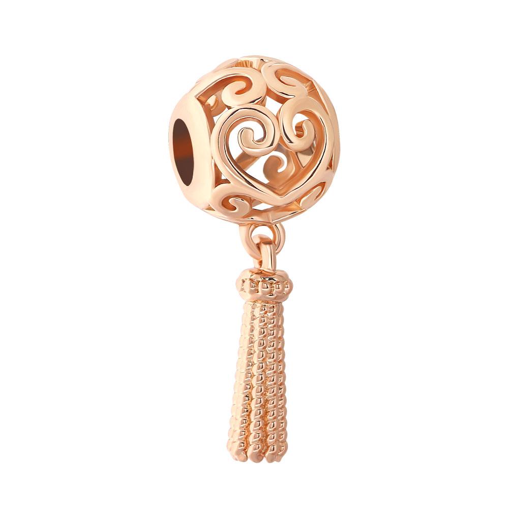 Новые Бусины-Подвески Trinketspure Медь Розовое Золото Круглые Сквозные Лепестки Подходят для Оригинальных Браслетов-Шармов DIY Женские Украшения