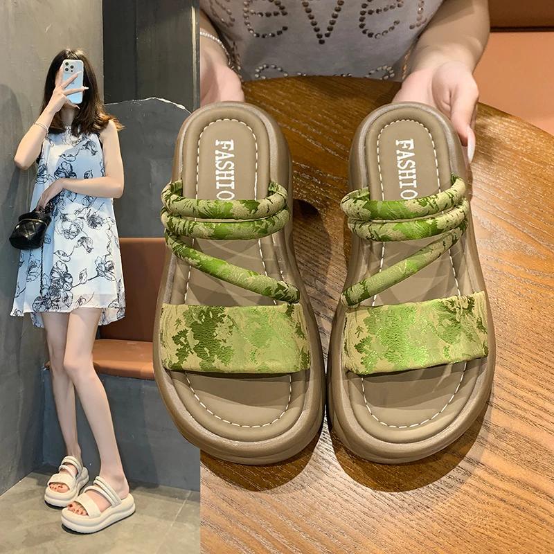 Fashion Design Open Toe Women Sandals Summer Fashion Narrow Band Dress Shoes Platform Wedges Heel Ladies Ankle Strap Gladiator Sandalias