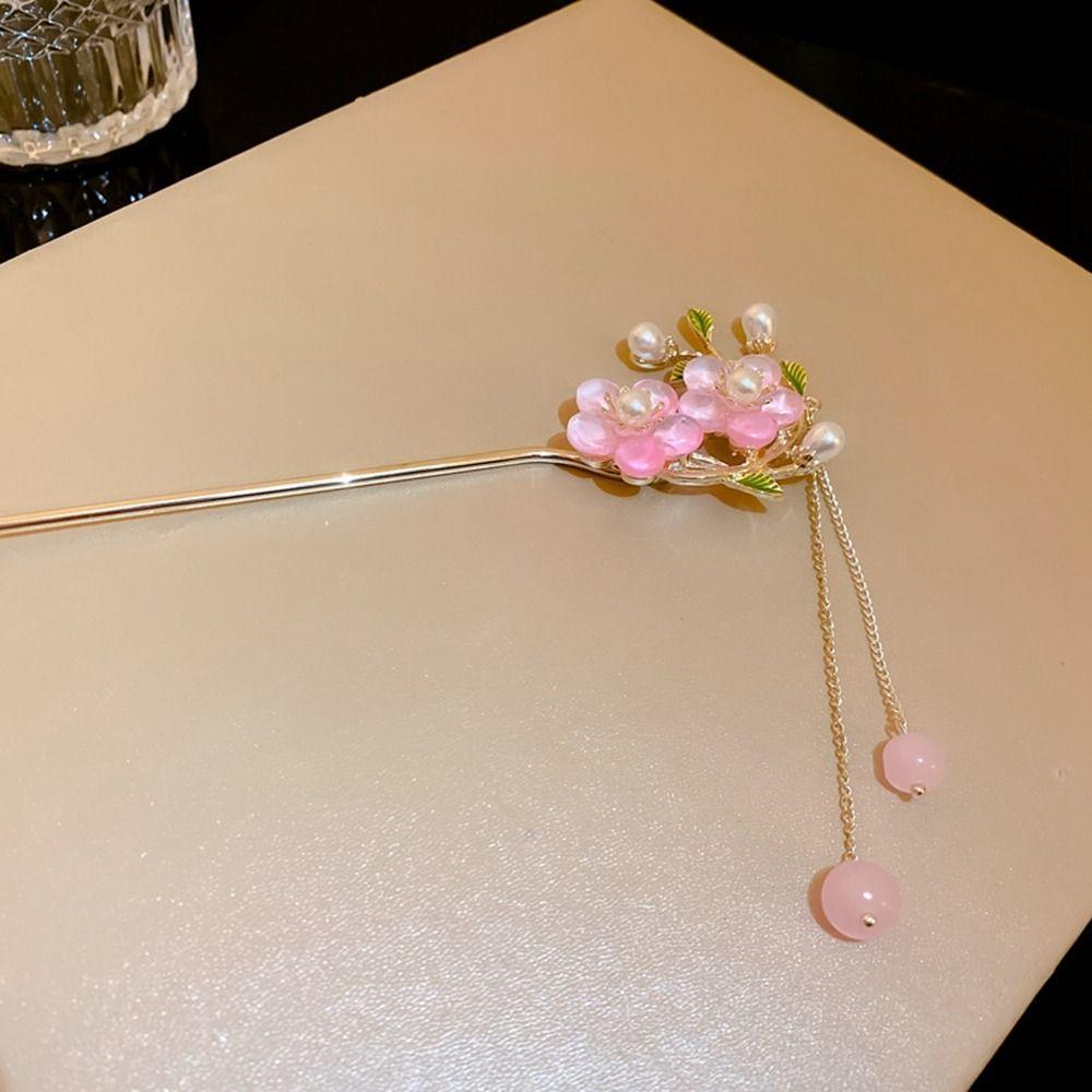 Жемчужный Чеонгсам Цветок Китайский Стиль Головной Убор Металлическая Шпилька Для Волос Старинный Стиль Шпильки Для Волос Ханьфу Палочки Для Волос