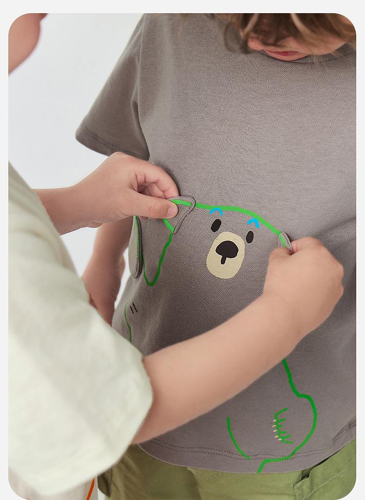 [Plant Skin] Mini Balabala Children's Short sleeved T-shirt Baby Cute Animal Cool Quick Drying Clothes 26 Summer Clothes