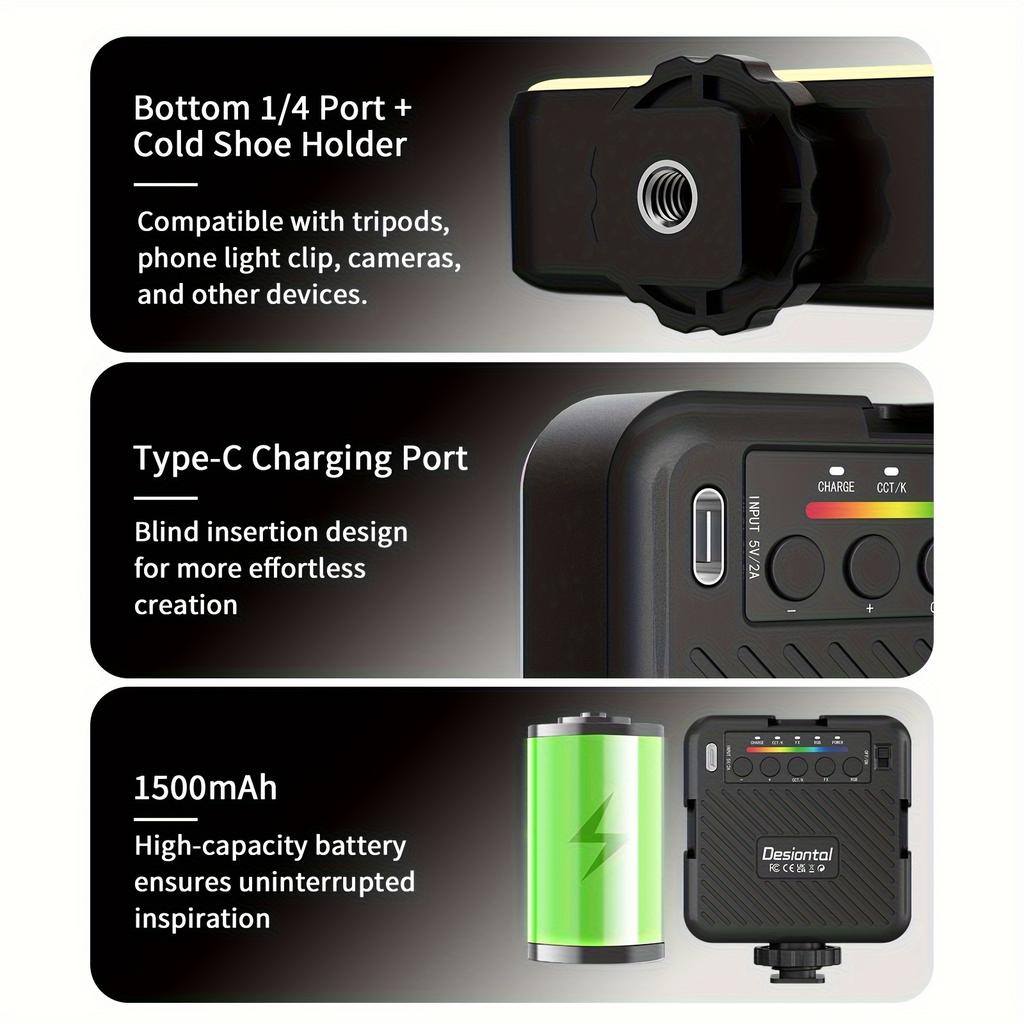 Уличный Портативный Мобильный Телефон Селфи Фотография Заполняющее Освещение Мини RGB Видеосвет Фотографическое Освещение Селфи Лампа Тройной Цвет